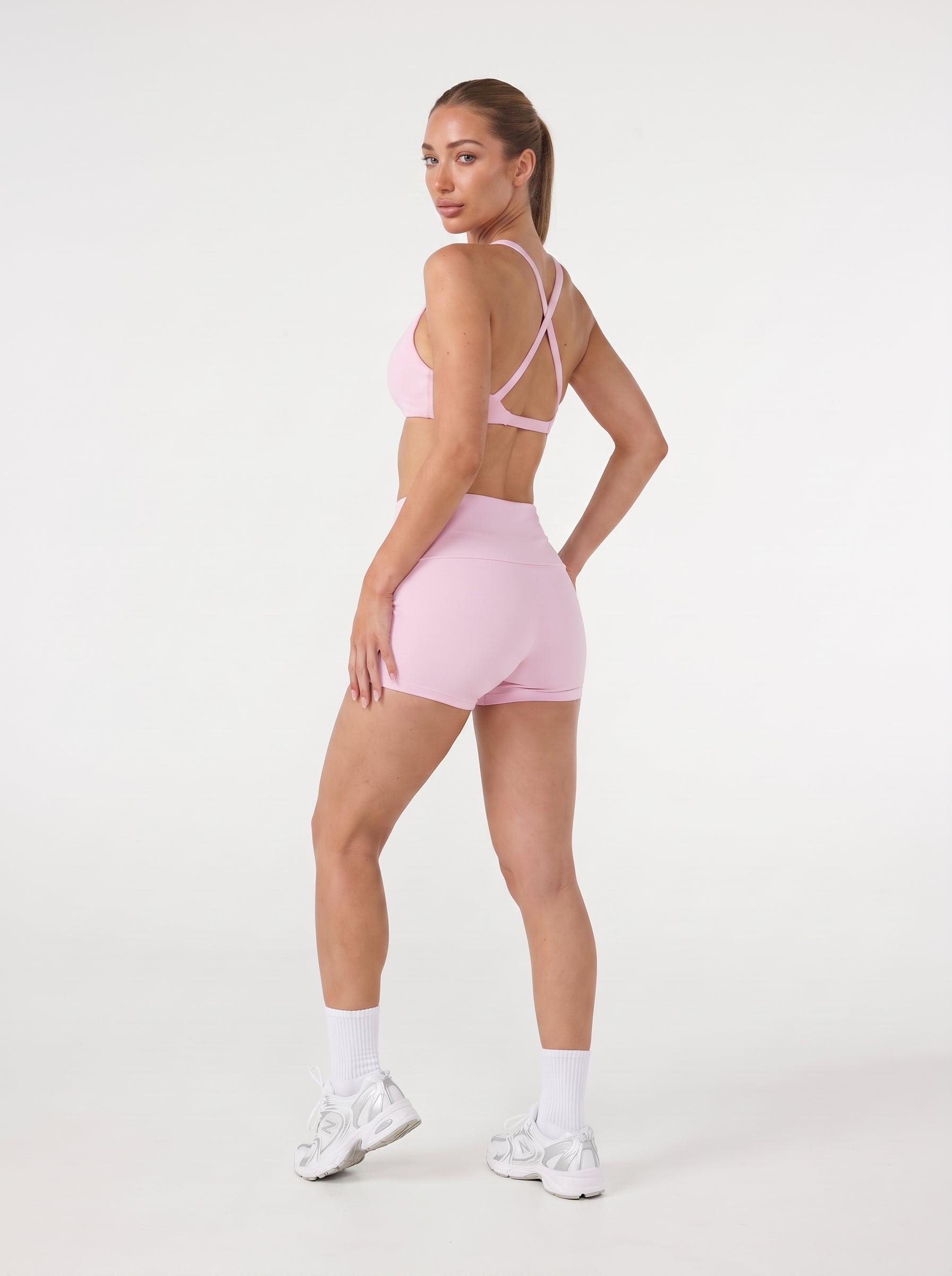 Refine Selene Cross Back Sports Bra | Baby Pink