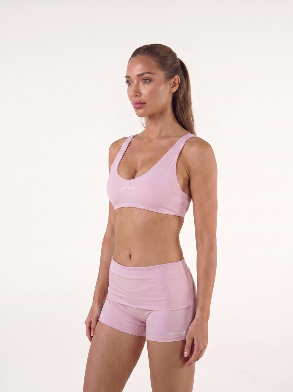 Refine Fold Over Shorts | Baby Pink