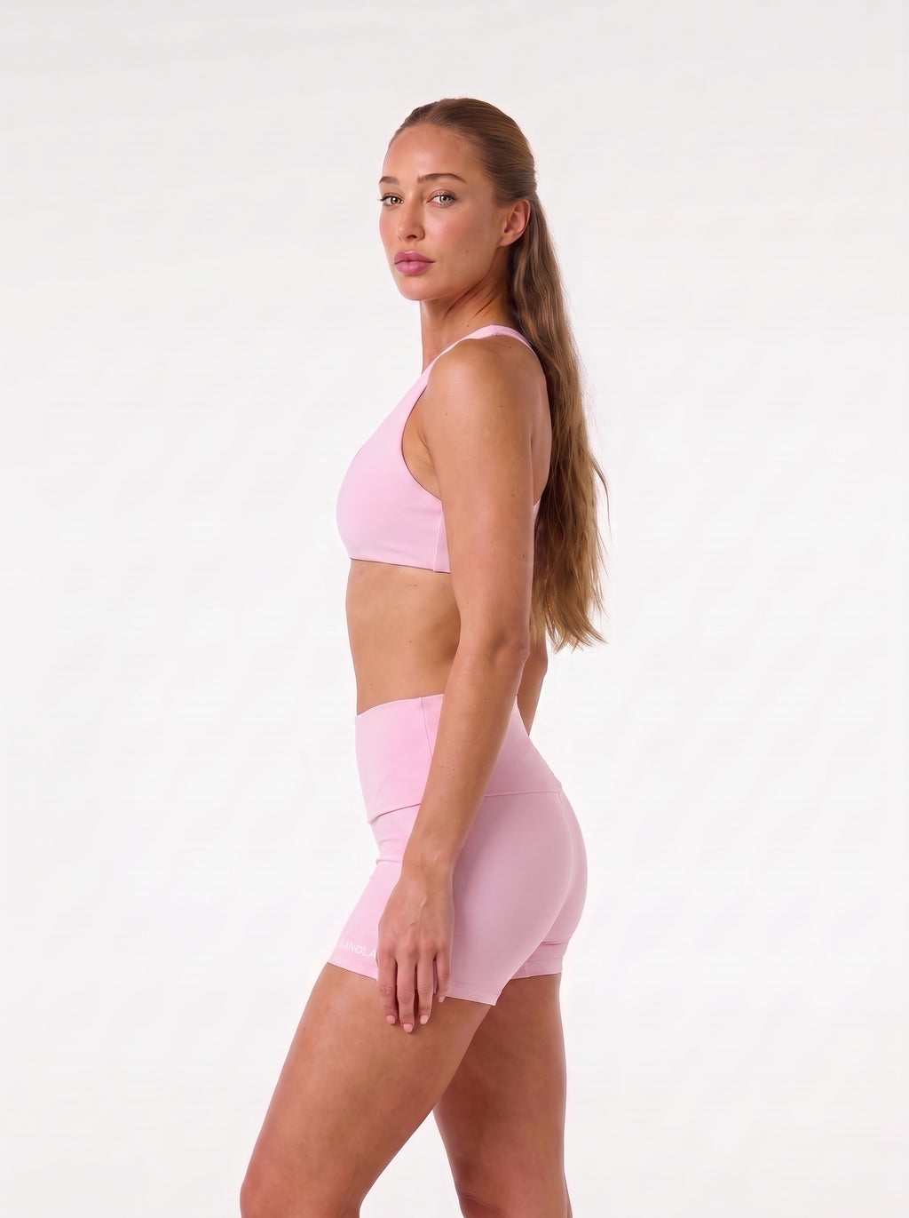 Refine Fold Over Shorts | Baby Pink