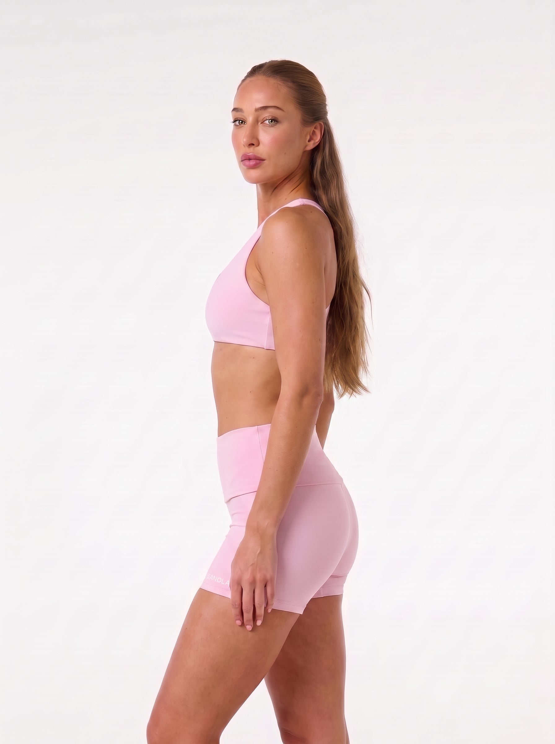 Refine Fold Over Shorts | Baby Pink