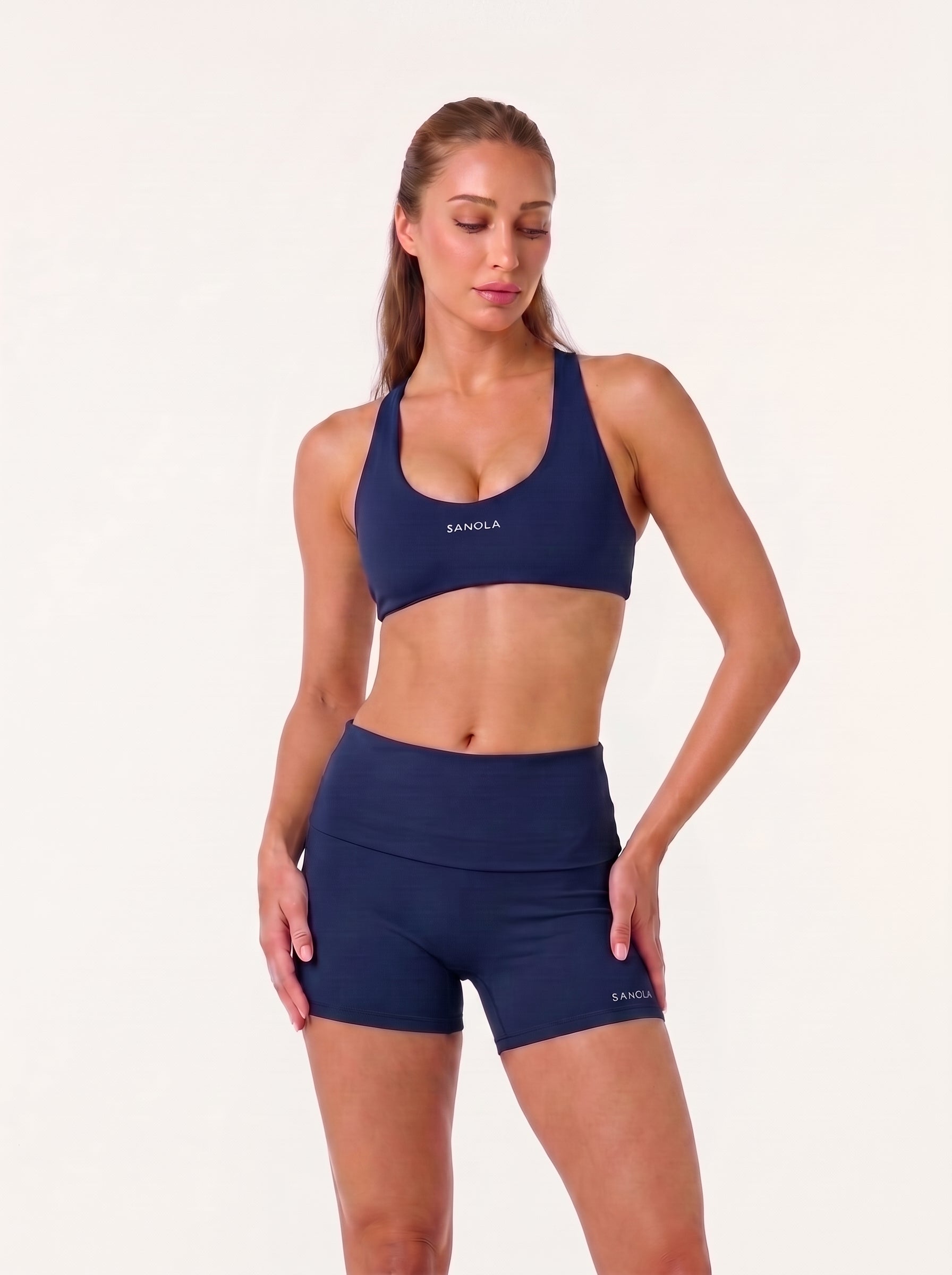 Refine Selene Cross Back Sports Bra | Navy Blue