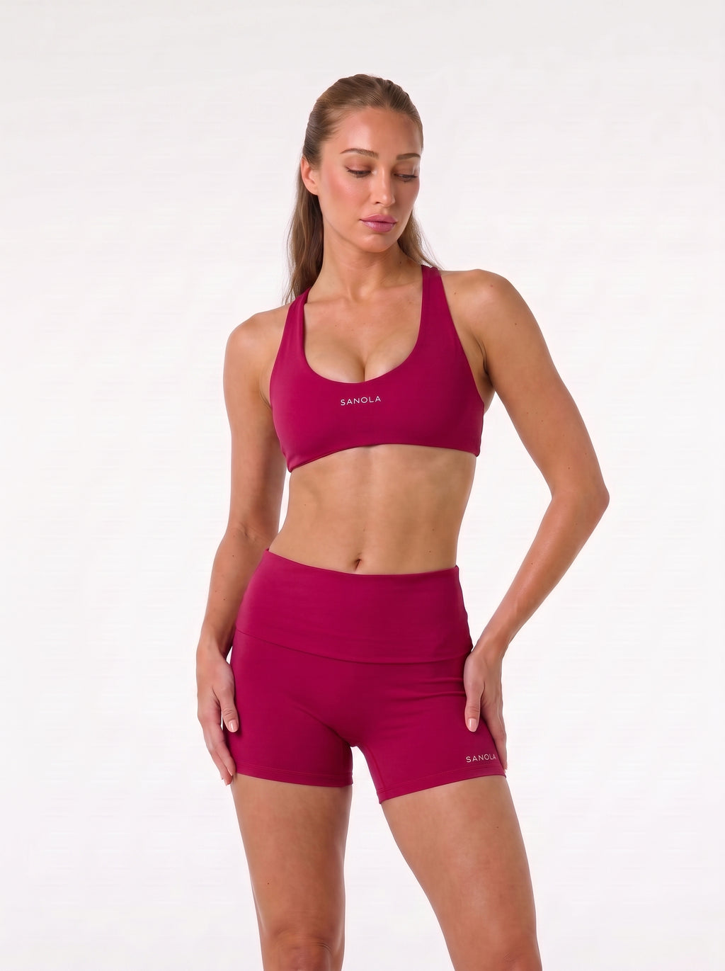 Refine Selene Cross Back Sports Bra | Raspberry