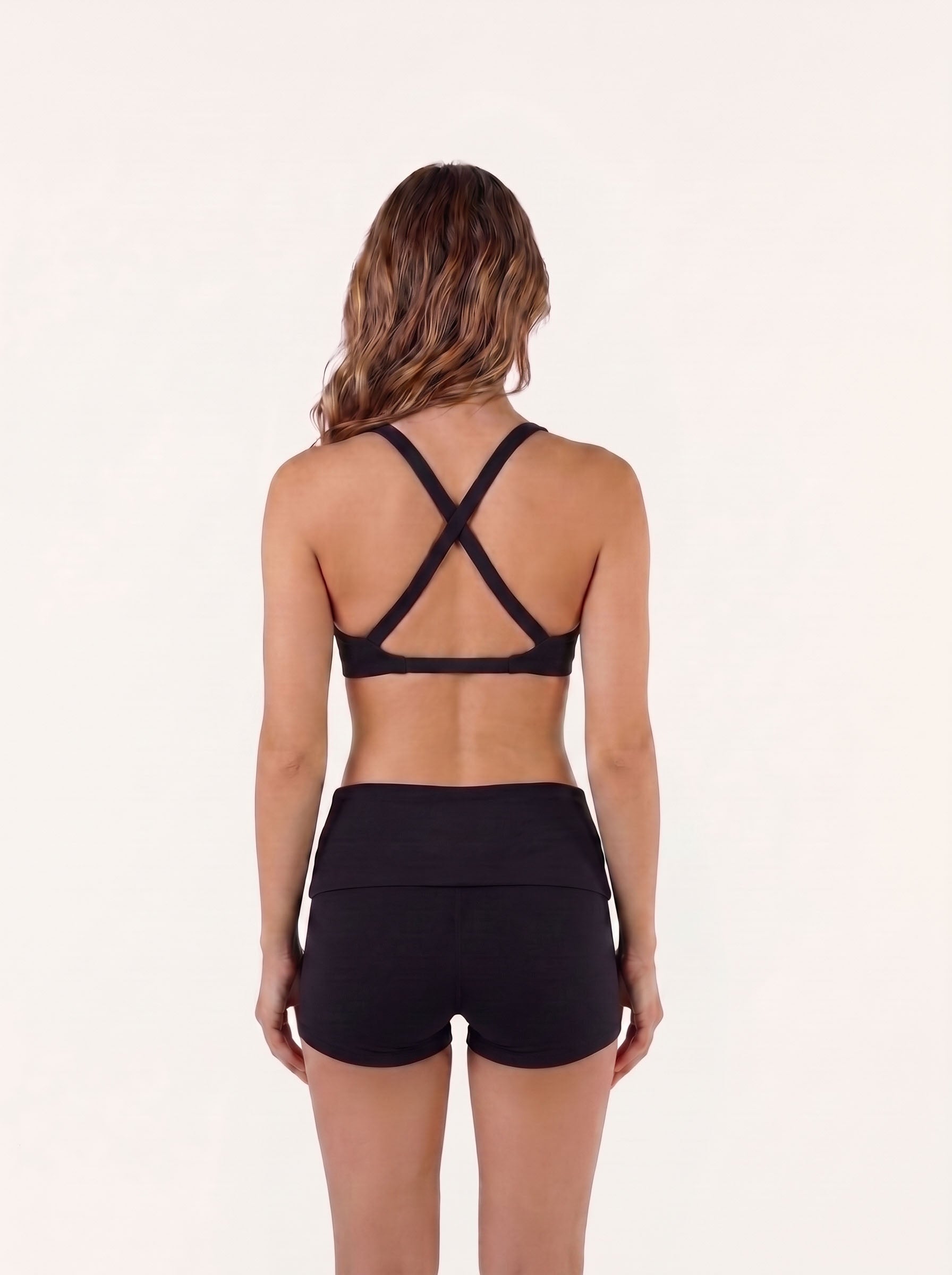Refine Fold Over Shorts | Black