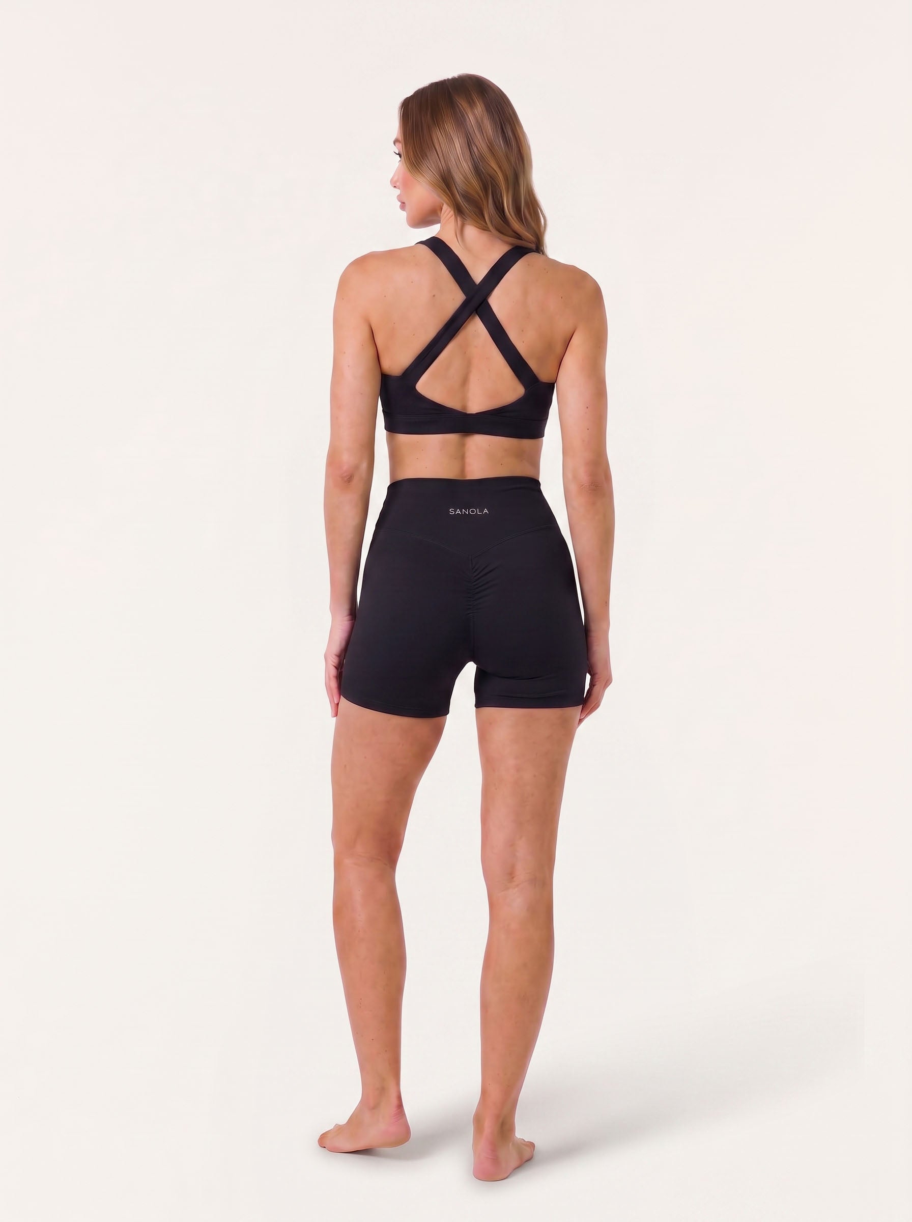Refine Elina Cross Back Sports Bra | Black