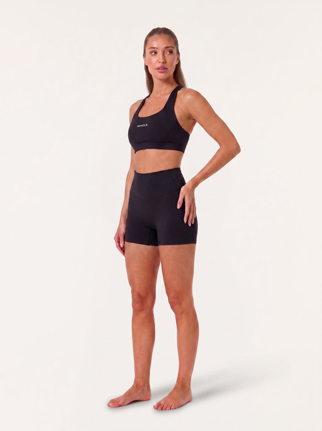 Refine Elina Cross Back Sports Bra | Black