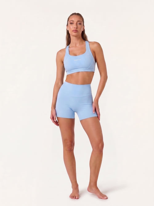 Refine Elina Cross Back Sports Bra | Sky Blue