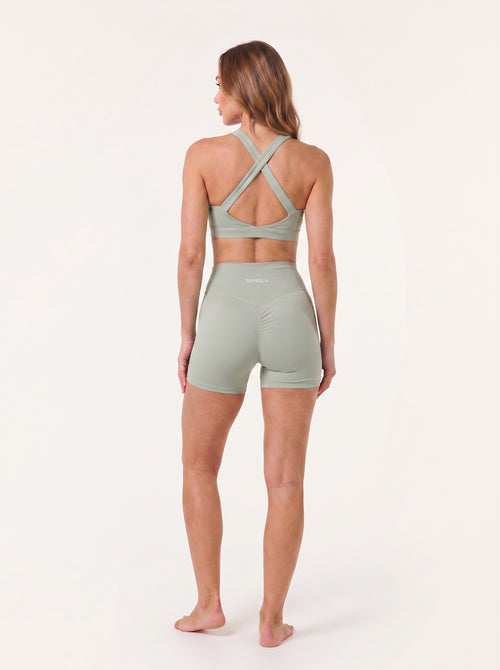Refine Elina Cross Back Sports Bra | Sage