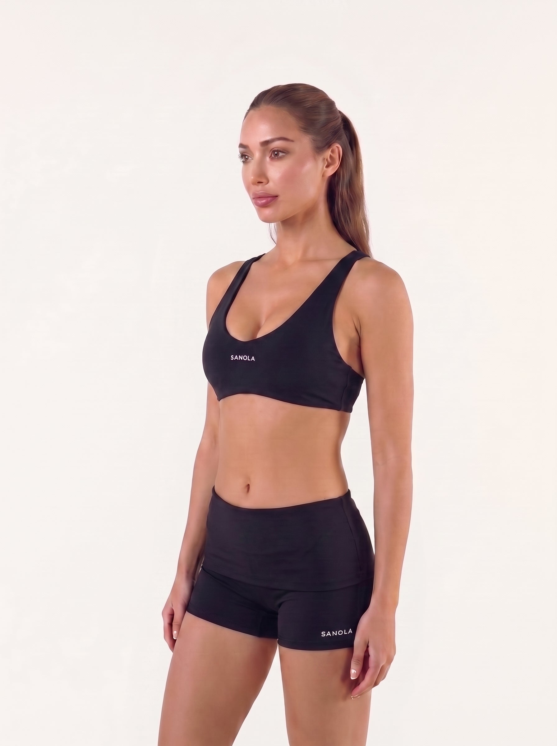 Refine Selene Cross Back Sports Bra | Black