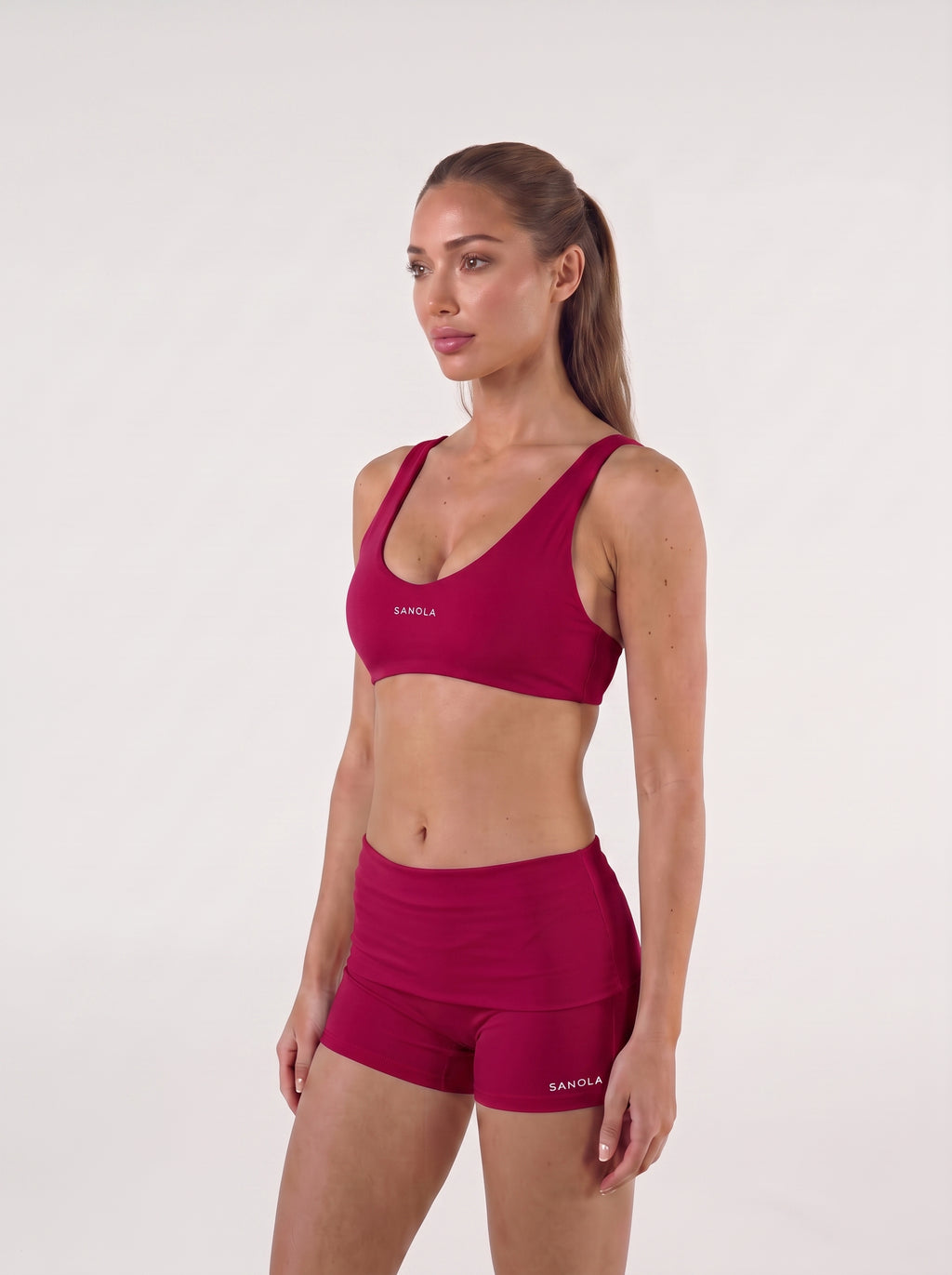 Refine Fold Over Shorts | Raspberry