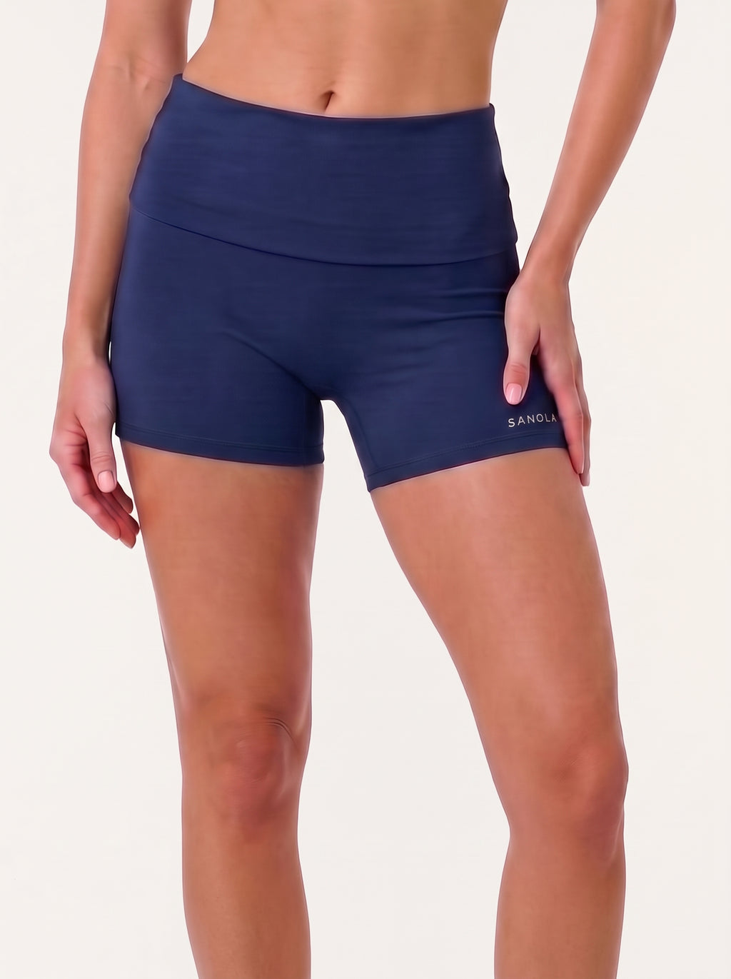 Refine Fold Over Shorts | Navy Blue