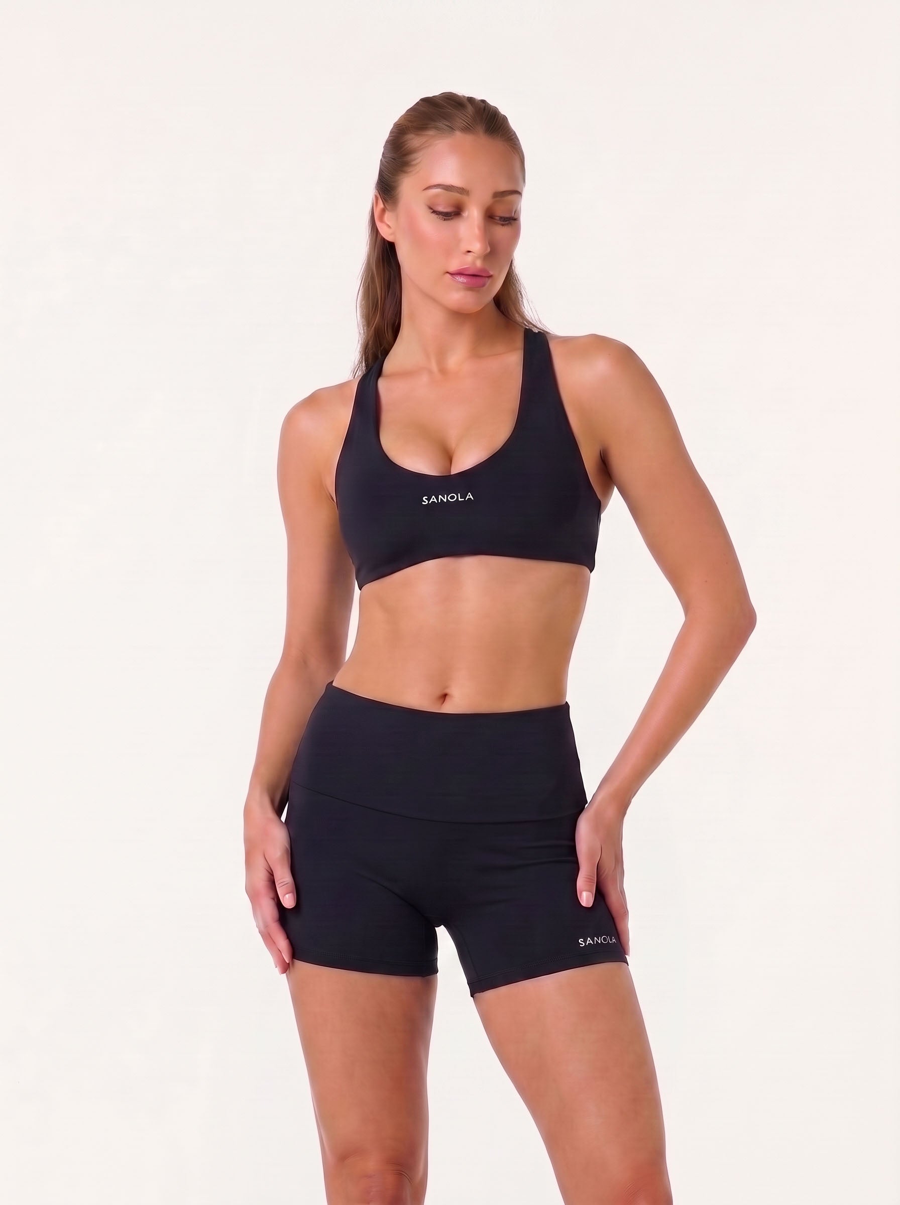 Refine Selene Cross Back Sports Bra | Black