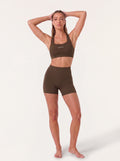 Refine Elina Cross Back Sports Bra | Espresso