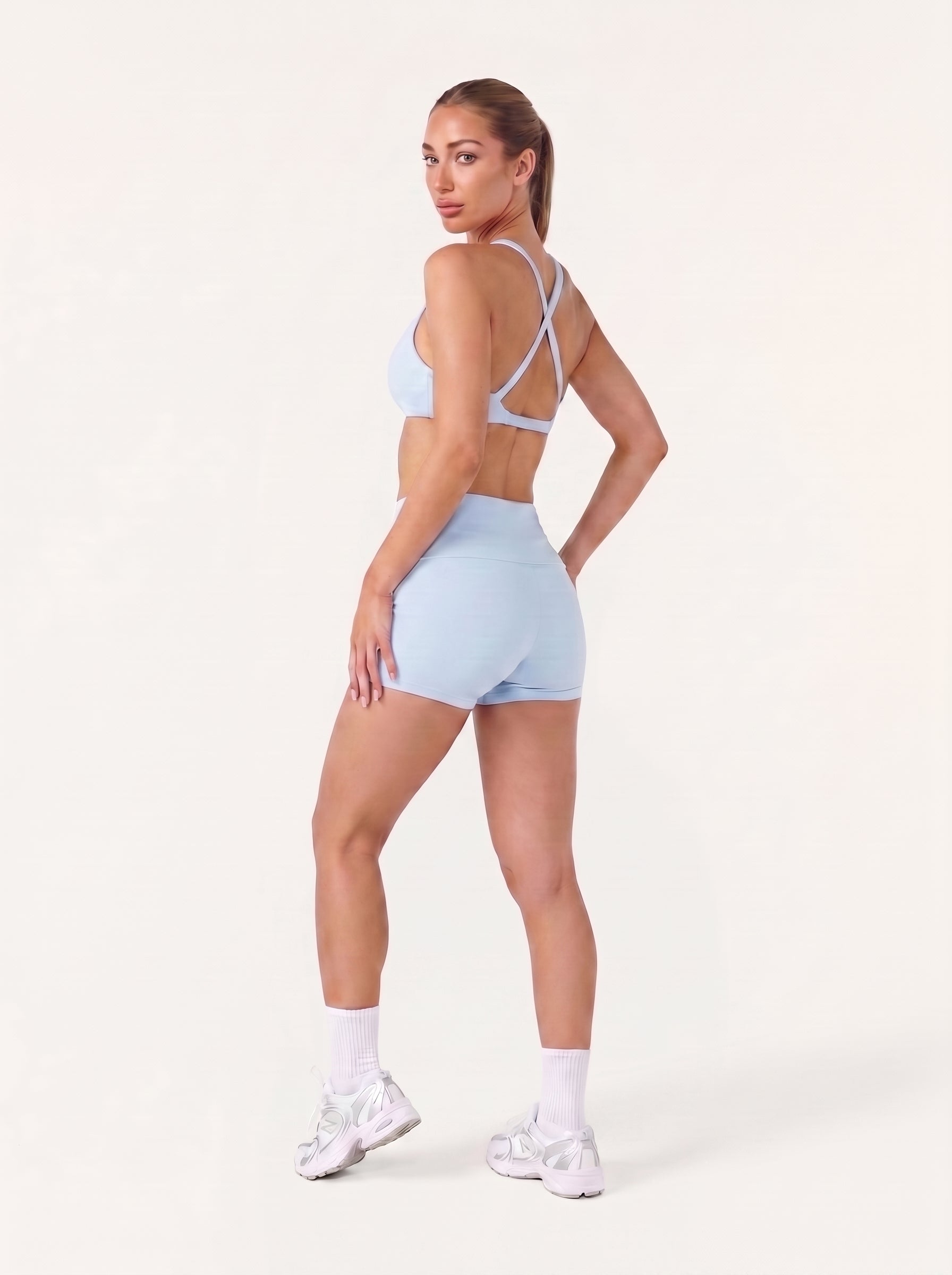 Refine Selene Cross Back Sports Bra | Cloud Blue