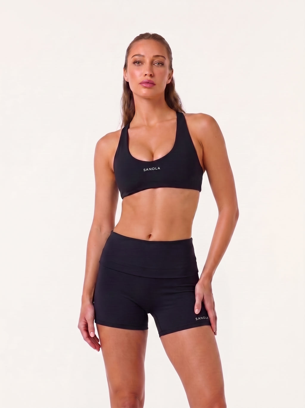 Refine Fold Over Shorts | Black