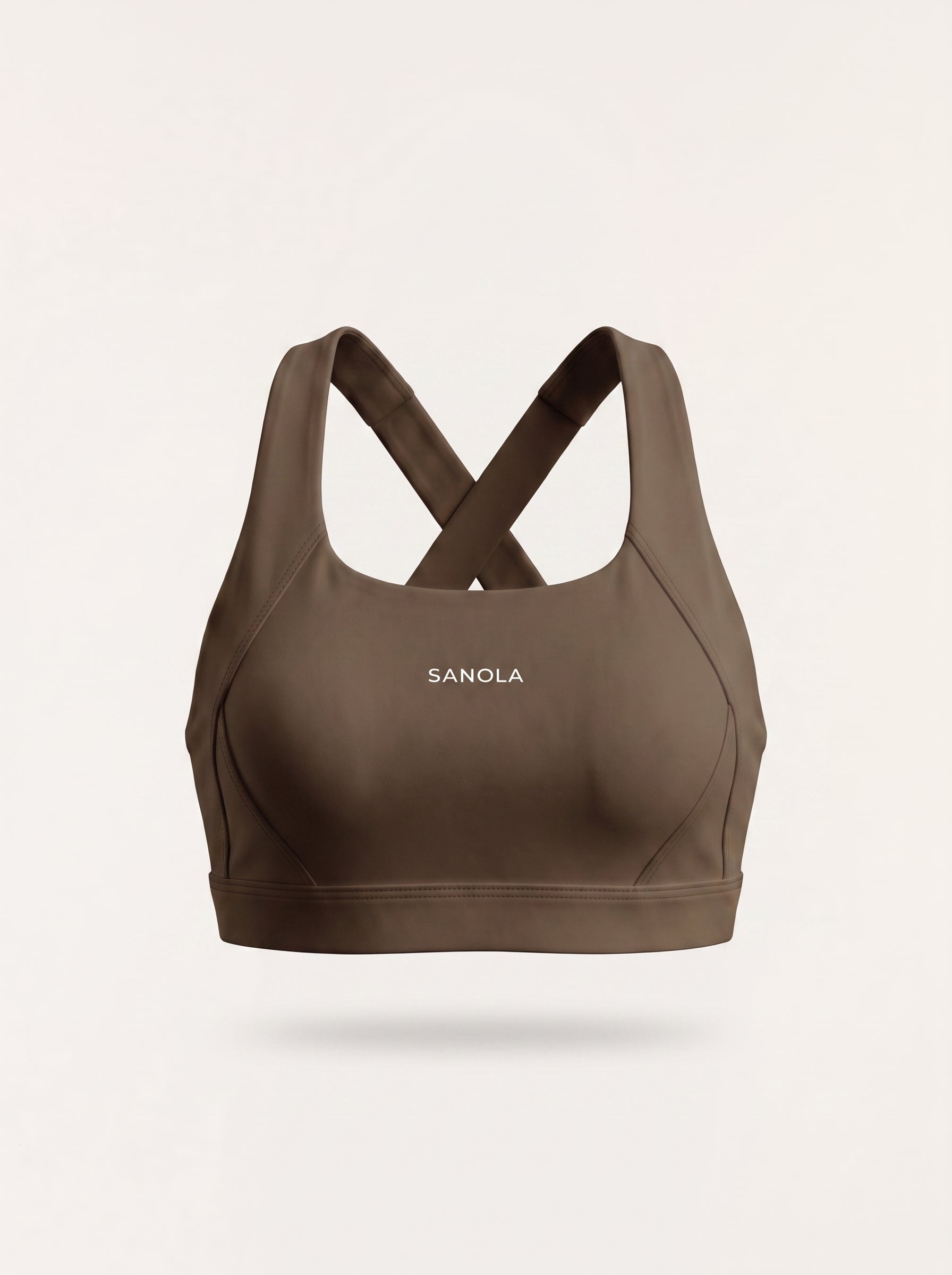 Refine Elina Cross Back Sports Bra | Espresso