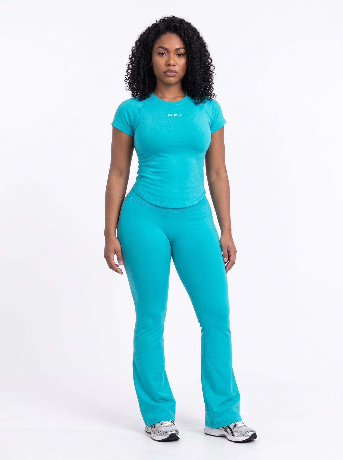 Reform Mid-Rise Flares | Turquoise