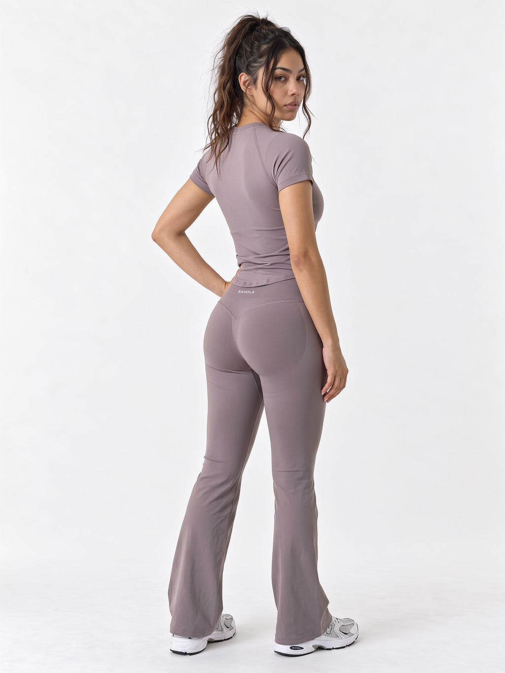 Reform Mid-Rise Flares | Dusty Mauve